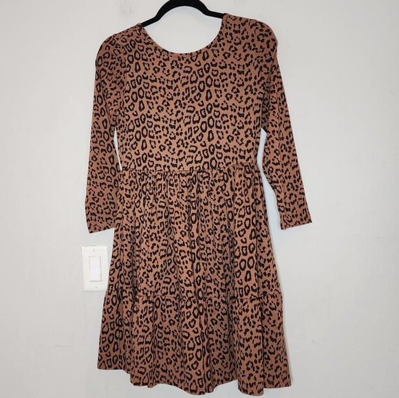 NWT Janie and Jack Everyday 3/4 sleeve leopard jersey dress. Big kid size 18 - Picture 1 of 16
